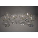 A set of six mid century Babycham cocktail glasses