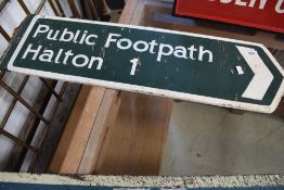 A wooden sign, width approx. 79cm