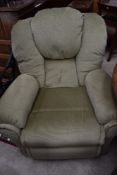 A modern green dralon rocking recliner