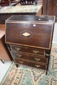 A reproduction Edwardian style mahogany dwarf bureau