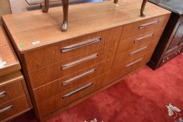 A vintage teak G plan or similar, chest of eight (four by four) drawers/sideboard width approx.