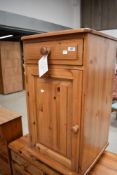 A modern pine large bedside or side cabinet, dimensions approx. W45 H85 D45cn