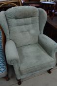 A modern wing back chair