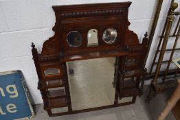 A Victorian mahogany over mantel mirror