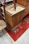 A rustic stripped side cabinet, width approx. 55cm