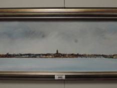 Ralph A Stephen (Scottish 1924-2016) oil on board, a view of Montrose, signed and dated 05, within a