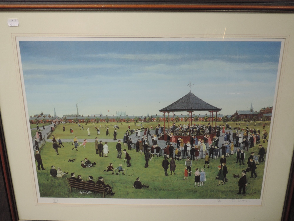 Tom Dodson, (1910-1991), after, a print, funfair, signed and num 37/850, 45 x 60cm, mounted framed