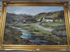 Ann Celia (British 20th century) oil on canvas on board, entitled Yewtree Farm, Coniston verso,