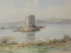 Watson Ward (19/20th century), a watercolour, Castle Stalker, signed, 26 x 36cm, framed and glazed