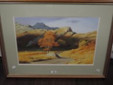 Geoffrey H Pooley (1908-2006) watercolours, autumnal lakeland scene, signed lower right within a