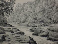 Alfred Wainwright (1907-1991) original pen and ink, entitled 'The Strid, River Wharfe' and signed to