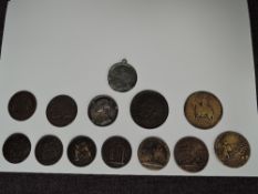 A collection of Fourteen Jacobite Medals including three Gulielmus Dux.Cumbria with portrait, on