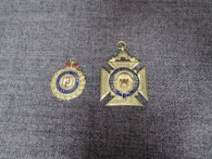 Two 9ct Gold Buffalo Medals both presented to W Hurst, Justice, Truth and Philanthropy 1925 and