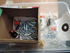 A box of BB Pellets, Lead Pellets, CO2 Cylinders, etc