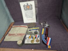 A collection of WW1 Medals and Memorial Plaque to 1245 BMBR.J.H.Roberts R.F.A. comprising, War