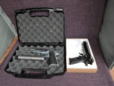 A unnamed Automatic .177 Air Pistol in card and polystyrene box and a unnamed .177 Gas Air Pistol