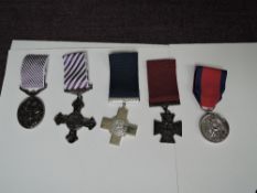 A collection of British Reproduction Medals, Victoria Cross, George Cross, Waterloo Medal,