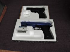 A KWC .22 made in Taiwan Automatic Air Pistol in box and a Gas Gun Series .22 Hunter Air Pistol in