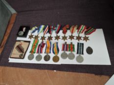 A collection of WW2 Medals, nine Stars comprising 39-45 x2, Italy, Burma, Pacific, Atlantic x2,