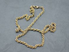 A 9ct gold rope chain, approx 16' & 12g