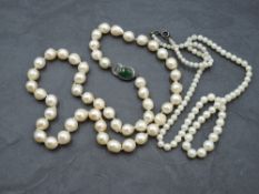 Two strings of pearls including baroque style