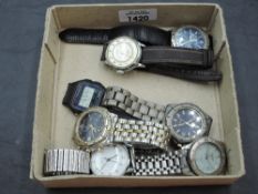 A selection of gent's wrist watches including Citizen, Accurist, Sekonda, Smiths 5 jewel and Casio