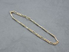 A 9ct gold figaro chain bracelet, approx 2.6g