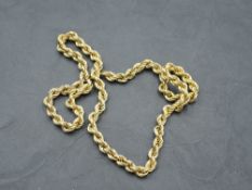 A 9ct gold rope chain, approx 18' & 12g