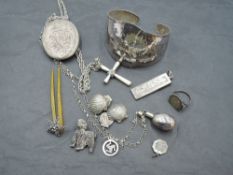 A selection of HM silver and white metal jewellery stamped 925 including cufflinks in the form of