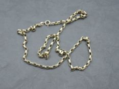 A yellow metal belcher chain stamped 9K, approx 24' & 25g