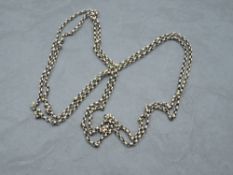 A yellow metal belcher link chain, no marks, tests as 9ct rose gold, approx 50' & 18.2g