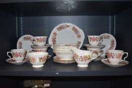 A Colclough floral pattern part tea service