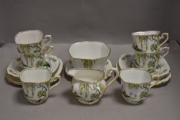 An art deco tea service by Standard china in the Pagoda pattern and Tudor shape