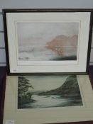 Thornton, (20th century), after, an etching, Rydal Water, 22 x 31cm, signed bottom right, 38 x 45cm,