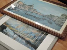 Canaletto (17th/18th century ) after 20th century re-print, Venice, 38 x 60cm, framed, 49 x 67cm,