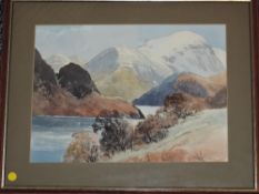 E Greig Hall, (20th century), a watercolour, Ullswater, signed bottom right and attributed verso, 26