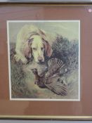 William Woodhouse, (1857-1939), after, a Ltd Ed print, game dog and bird, 41 x 36cm, mounted