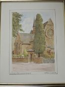 N J Hepworth, (20th century), a watercolour, United Reform Church Grange Over Sands, signed, 18 x