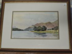 Dewitt, (20th century), a watercolour, Lakes landscape, signed bottom right, 17 x 28cm, framed and