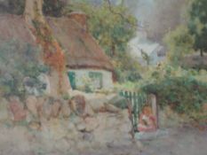 Samuel Towers, (1862- 1943), thatched country cottage, signed and dated 1899, and attributed