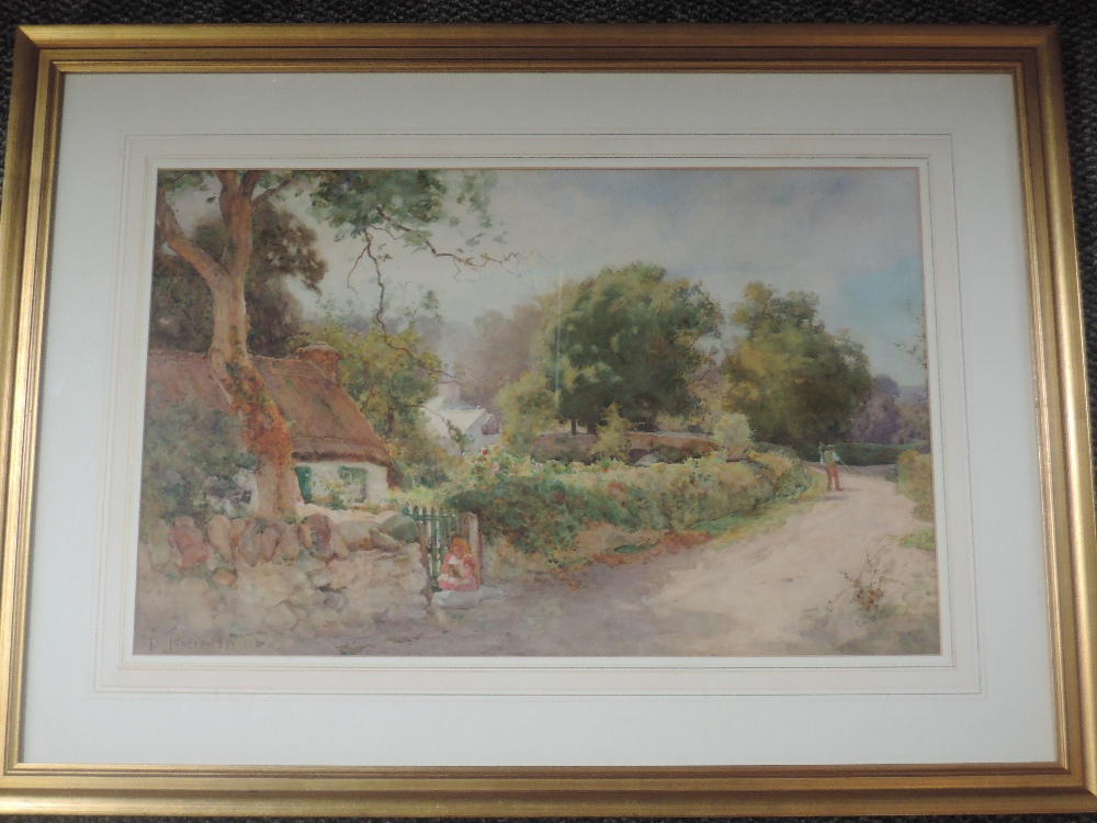 Samuel Towers, (1862- 1943), thatched country cottage, signed and dated 1899, and attributed - Image 2 of 2