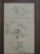 William Woodhouse, (19th century), attributed to, a sketch, Dog Study, attributed verso, 14 x 9cm,