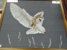 (20th century), a watercolour, barn owl, 54 x 61cm, framed, 59 x 67cm