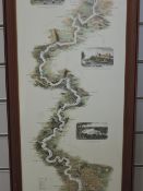 Tombleson, (20th century), after, a re-print, Panorama map of the Thames, 119 x 27cm, framed and