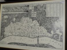 (20th century), re-print, Hollar's Exact Surveigh London 1667, 61 x 87cm, framed, 68 x 93cm
