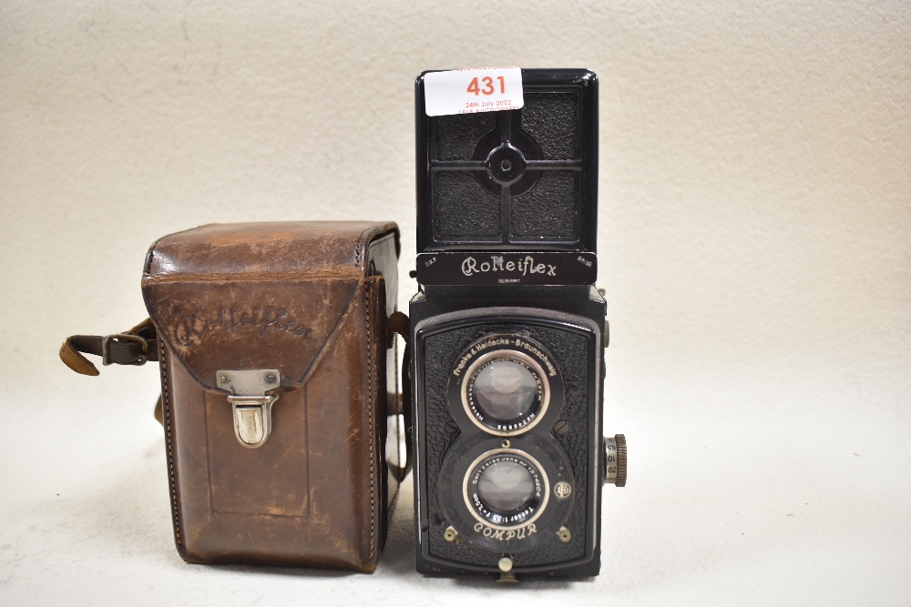 A Rolleiflex Standard reflex camera No353687 with Campur shutter and Carl Zeiss Jena Tessar f3,5