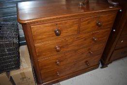 A Victorian mahogany chest of two over three drawers, nice proportions and condition with deep