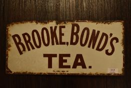 A Early 20th century Brooke Bond Tea enamel advertising sign, double sided