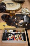 20th century dressing table items including mirrors with a good selection of dice