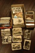 Three small boxes of mixed vintage World Postcards, black & white and colour, mainly modern